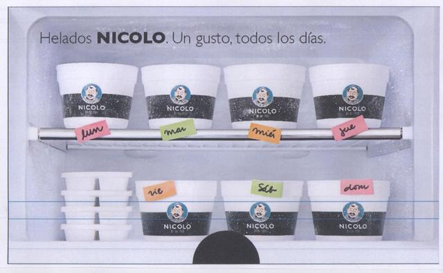 HELADOS NICOLO. UN GUSTO, TODOS LOS DIAS LUN MAR MIE JUE VIE SAB DOM