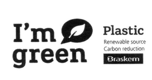 I'M GREEN PLASTIC RENEWABLE SOURCE CARBON REDUCTION BRASKEM