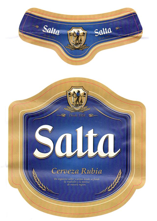 SALTA DESDE 1958 CERVEZA RUBIA DE EXQUISITO SABOR Y AROMA DONDE SE FUNDE LA TRADICIÓN Y LA MÍSTICA DE NUESTRA REGIÓN