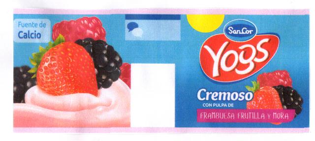 SANCOR YOGS CREMOSO CON PULPA DE FRAMBUESA FRUTILLA Y MORA FUENTE DE CALCIO