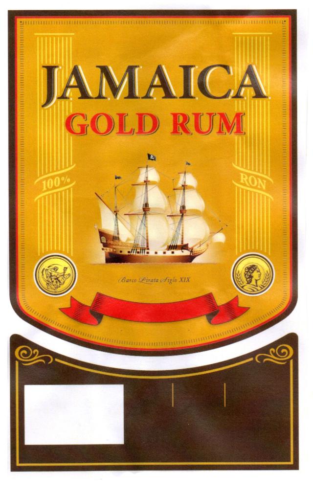 JAMAICA GOLD RUM 100% RON BARCO PIRATA SIGLO XIX