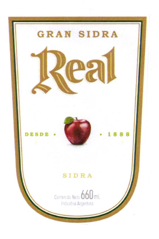 GRAN SIDRA REAL DESDE 1888 SIDRA CONTENIDO NETO 660ML INDUSTRIA ARGENTINA