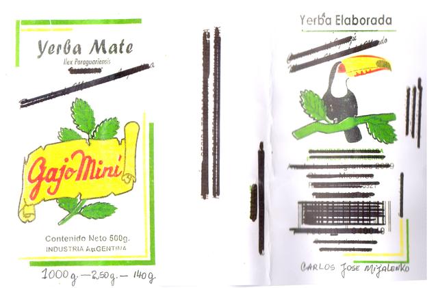 GAJO MINI YERBA MATE LLEX PARAGUARIENSIS CONTENIDO NETO 500 G. INDUSTRIA ARGENTINA 1000 G 250 G 140 G YERBA ELABORADA CARLOS JOSE MIJALENKO