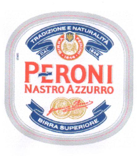 PERONI NASTRO AZZURRO TRADIZIONE E NATURALITA DAL 1848 BIRRA SUPERIORE