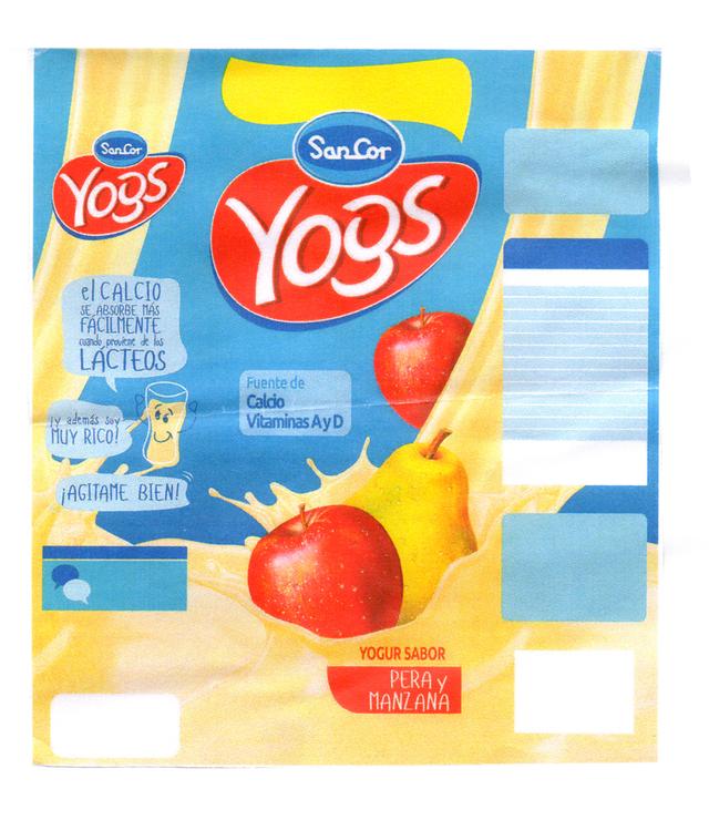 SANCOR YOGS FUENTE DE CALCIO VITAMINA A Y D EL CALCIO SE ABSORBE MAS FACILMENTE CUANDO PROVIENE DE LOS LACTEOS Y ADEMAS SOY MUY RICO! AGITAME BIEN! YOGUR SABOR PERA Y MANZANA