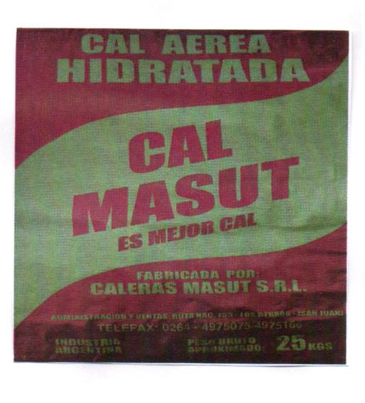 CAL MASUT ES EL MEJOR CAL CAL AEREA HIDRATADA FABRICADO POR CALERAS MASUT S.R.L.