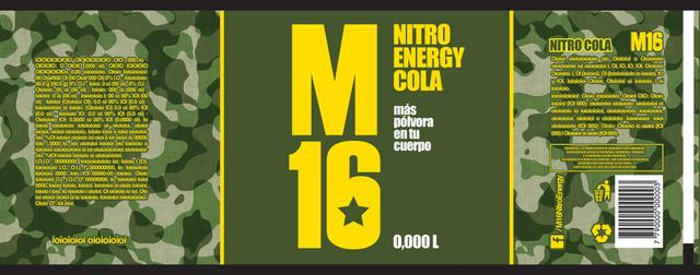 M16 NITRO ENERGY COLA MAS POLVORA EN TU CUERPO O,OOO L NITRO COLA M16