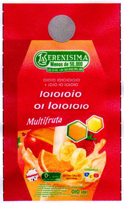 LA SERENISIMA MENOS DE 50.000 LAS 24HS. LOS 365 DIAS DIAS DEL AÑO MULTIFRUTA EXTRA CALCIO  NATURAL VITAMINAS ACD