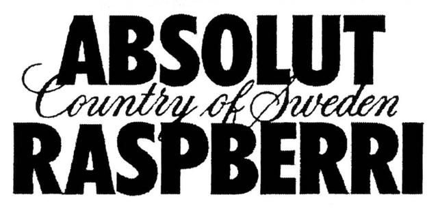 ABSOLUT RASPBERRI COUNTRY OF SWEDEN