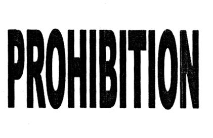 PROHIBITION