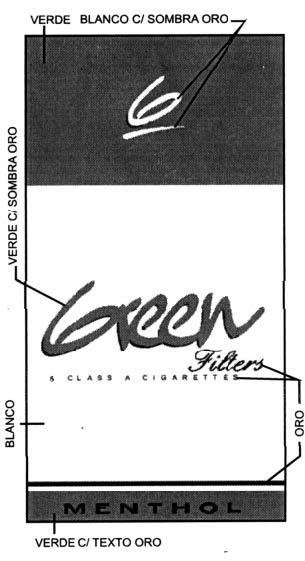 GREEN FILTERS S CLASS A CIGARETTES MENTHOL G