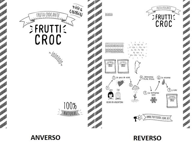 CALORIAS FRUTA CROCANTE FRUTTI CROC 100% NATURAL ANVERSO1 2 3 4 5 6 7 AZU JULI HECHO EN ARGENTINA UN POCO DE ESTO OBTENER FRUTA FRESCA LA ENFRIAMOS BIEN! LA SECAMOS Y LISTO WWW.FRUTTICROC.COM.AR REVERSO