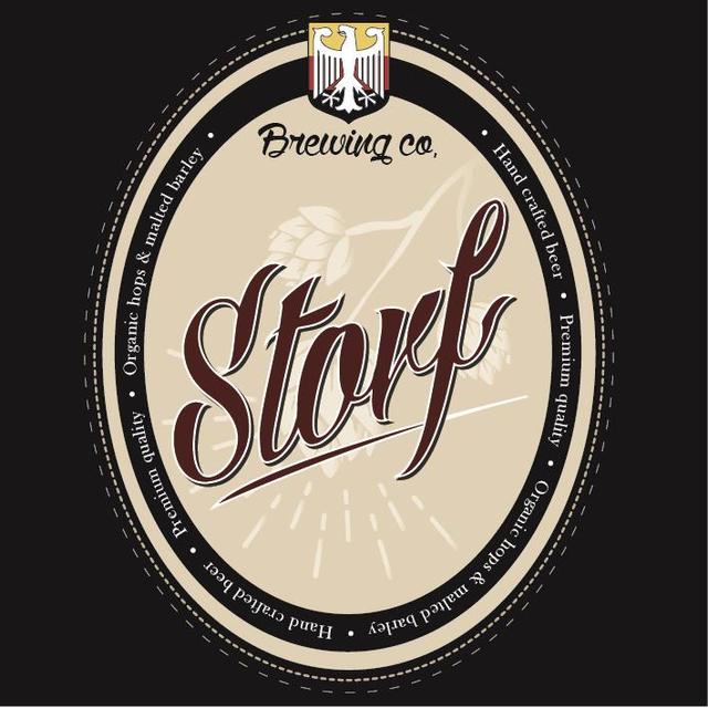 STORF BREWING CO. HAND CRAFTED BEER PREMIUM QUALITY ORGANIC HOPS & MALTED BARLEY