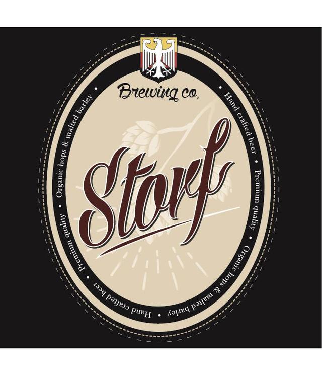 STORF BREWING CO. HAND CRAFTED BEER PREMIUM QUALITY ORGANIC HOPS & MALTED BARLEY