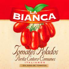 LA BIANCA TOMATES PELADOS PERITA ENTERO COMUNES ITALIANOS EN JUGO DE TOMATES