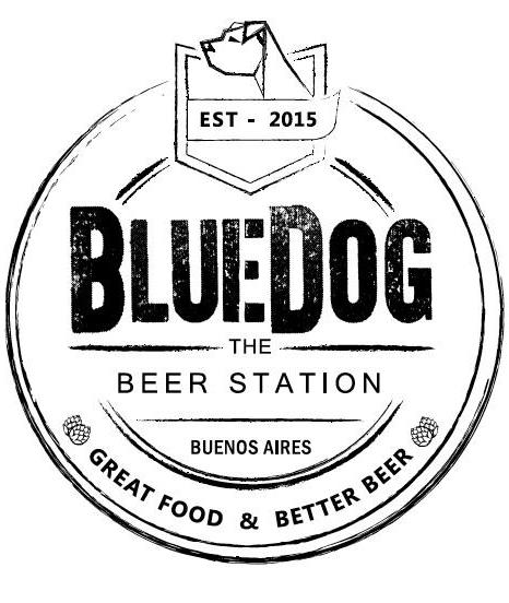 EST 2015. BLUE DOG . THE BEER STATION . BUENOS AIRES: GREAT FOOD