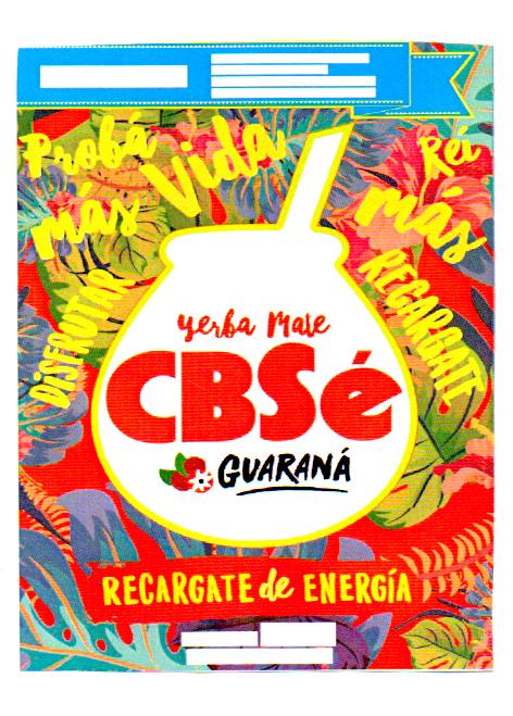 PROBÁ MÁS VIDA DISFRUTA REÍ MÁS RECARGATE YERBA MATE CBSÉ GUARANÁ RECARGATE DE ENERGÍA