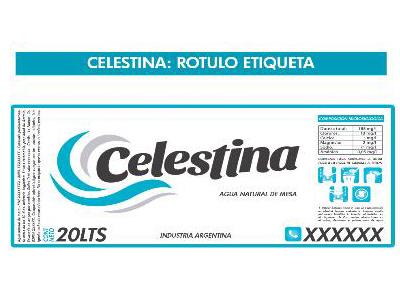 CELESTINA AGUA NATURAL DE MESA 20LTS INDUSTRIA ARGENTINA CELESTINA: ROTULO ETIQUETA