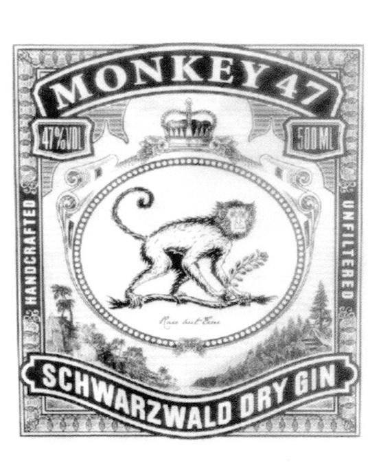 MONKEY 47 SHWARZWALD DRY GIN HANDCRAFTED UNFILTERED 47%VOL 500 ML