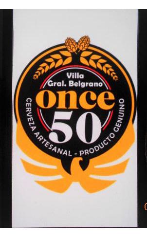 VILLA GRAL.BELGRANO ONCE 50 CERVEZA ARTESANAL-PRODUCTO GENUINO