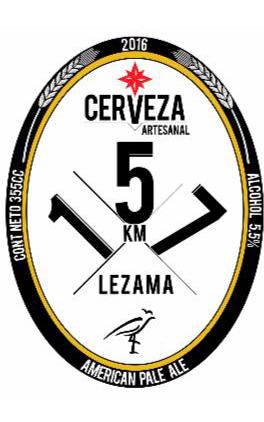 CERVEZA ARTESANAL KM 157 LEZAMA AMERICAN PALE ALE CONT NETO 355CC  2016  ALCOHOL 5,5 %