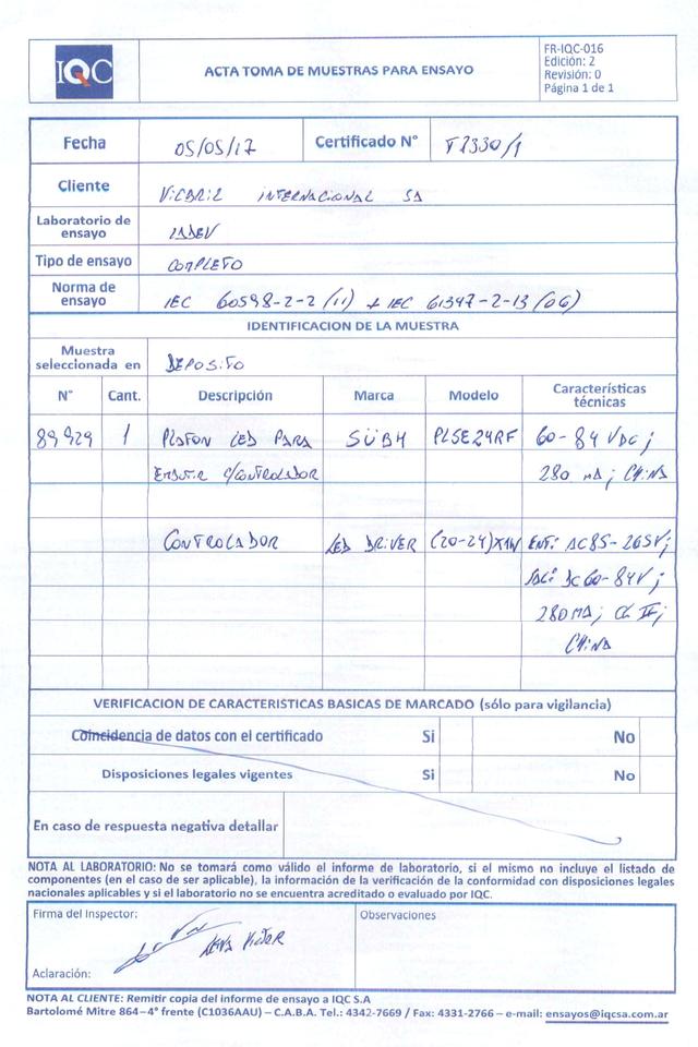 IQC ACTA TOMA DE MUESTRAS PARA ENSAYO...