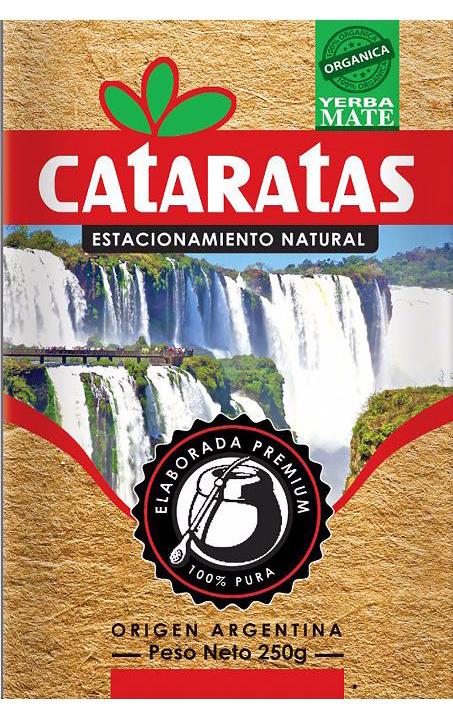 CATARATAS ESTACIONAMIENTO NATURAL ORIGEN ARGENTINA PESO NETO 250G ELABORADA PREMIUM 100% PURA ORGANICA 100% ORGANICA YERBA MATE