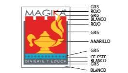 MAGIKA DIVIERTE Y EDUCA AMARILLO ROJO CELESTE GRIS BLANCO