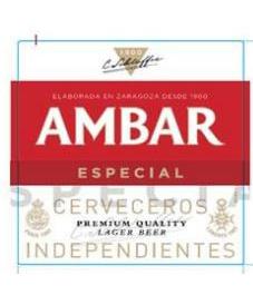 AMBAR ELABORADA EN ZARAGOSA DESDE 1900 ESPECIAL CERVECEROS PREMIUM QUALITY LAGER BEER INDEPENDIENTES