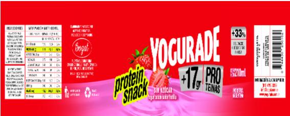 YOGURADE +17 GR PROTEINAS +33% 210 ML PROTEIN SNACK SIN AZUCAR