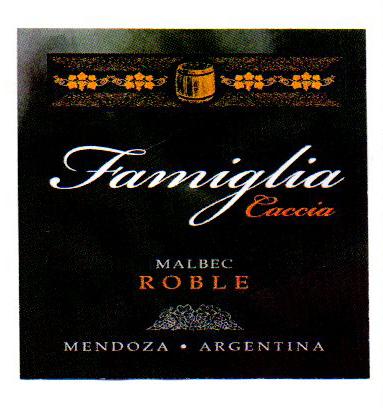 FAMIGLIA CACCIA MALBEC ROBLE MENDOZA ARGENTINA