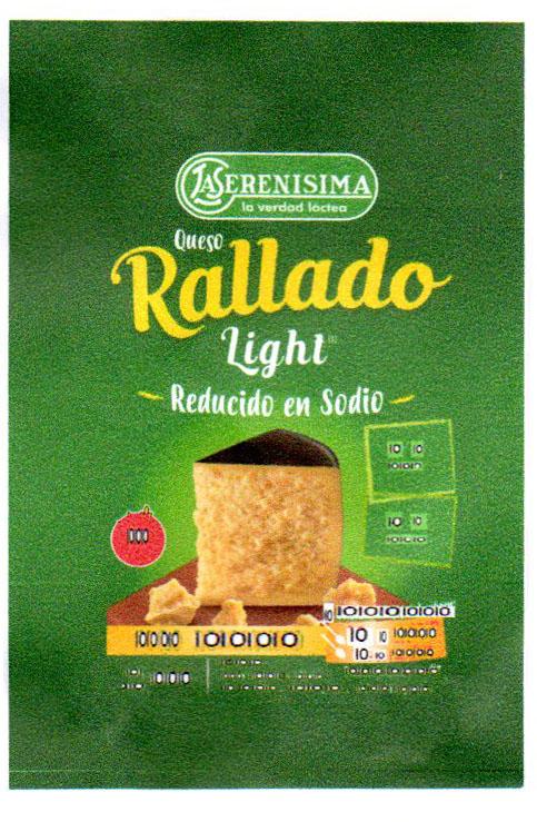 LA SERENISIMA LA VERDAD LÁCTEA QUESO RALLADO LIGHT REDUCIDO EN SODIO