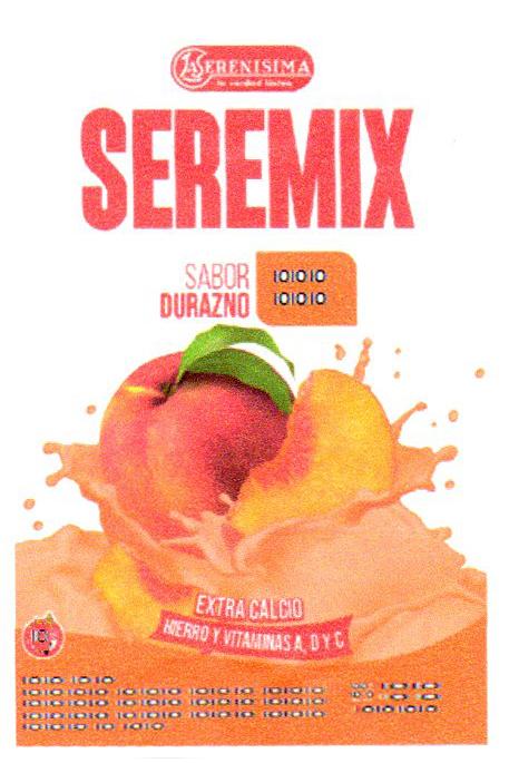 LA SERENISIMA LA VERDAD LACTEA SEREMIX SABOR DURAZNO EXTRA CALCIO HIERRO Y VITAMINAS A, D Y C.