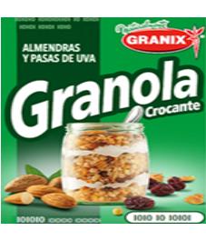 GRANOLA CROCANTE ALMENDRAS Y PASAS DE UVA GRANIX