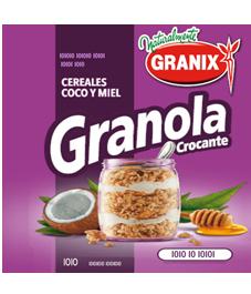 GRANOLA CROCANTE CEREALES COCO Y MIEL NATURALMENTE GRANIX