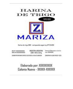 HARINA DE TRIGO TIPO 000 Z MARIZA ELABORADA POR COLONIA NUEVA