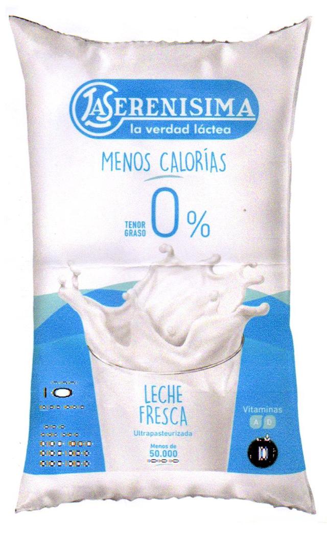 LA SERENISIMA LA VERDAD LACTEA MENOS CALORIAS TENOR GRASO 0% LECHE FRESCA ULTRAPASTEURIZADA MENOS DE 50000 VITAMINAS A D