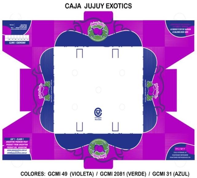 CAJA JUJUY EXOTICS CAT 1 - CLASS 1 ARGENTINE PREMIUM PRODUCT FROM ARGENTINA PRODUIT DEL ARGENTINE WWW.JUJUYEXOTICS.COM.AR UNIDADES / UNIT 11 15 17 18 21 24