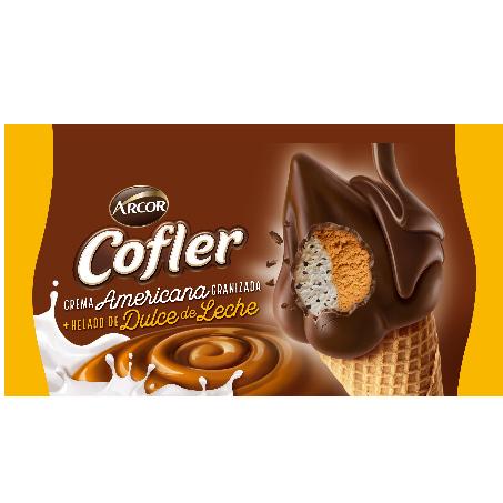 ARCOR COFLER CREMA  AMERICANA GRANIZADA + HELADO DULCE DE LECHE