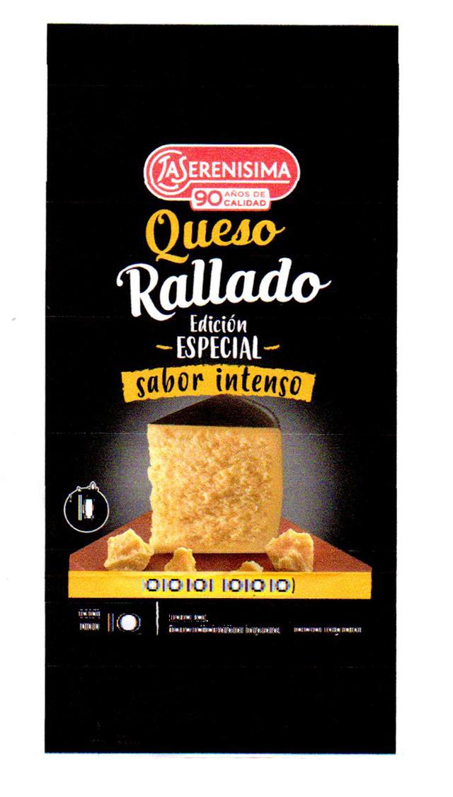 LA SERENISIMA 90 AÑOS DE CALIDAD QUESO RALLADO EDICIÓN ESPECIAL SABOR INTENSO