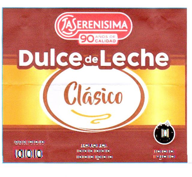 LASERENISIMA 90 AÑOS DE CALIDAD DULCE DE LECHE CLÁSICO