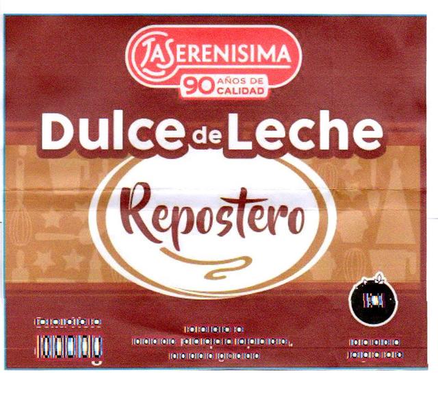 LASERENISIMA 90 AÑOS DE CALIDAD DULCE DE LECHE REPOSTERO