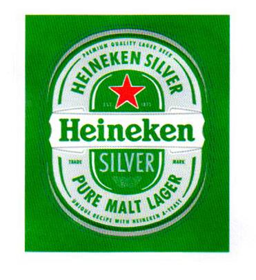 PREMIUM QUALITY LAGER BEER HEINEKEN SILVER HEINEKEN EST.  1873 TRADE MARK PURE MALT LAGER UNIQUE RECIPE WITH HEINEKEN A- YEAST