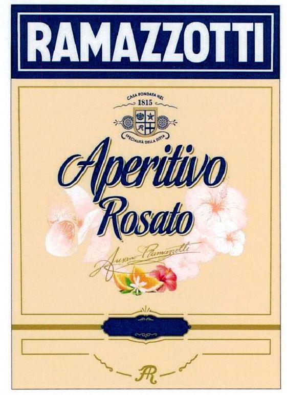 RAMAZZOTTI APERITIVO ROSATO CASA FONDATA NEL 1815 ESPECIALITA DELLA DITTA