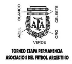 AFA TORNEO ETAPA PERMANENCIA ASOCIACION DEL FUTBOL ARGENTINO