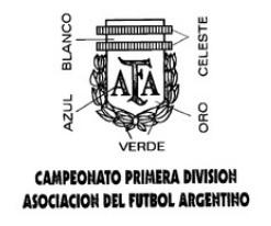 AFA CAMPEONATO PRIMERA DIVISION ASOCIACION DEL FUTBOL ARGENTINO