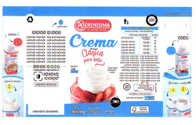 LA SERENISIMA LA VERDAD LACTEA CREMA CLASICA PARA BATIR