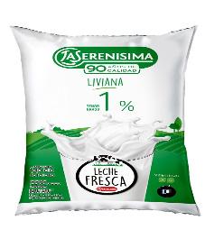 LA SERENISIMA 90 AÑOS DE CALIDAD LIVIANA TENOR GRASO 1% LECHE FRESCA VITAMINAS A D