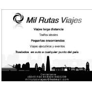 MIL RUTAS VIAJES VIAJES LARGA DISTANCIA TARIFAS IDEALES PEQUEÑAS ENCOMIENDAS VIAJES EJECUTIVOS Y EVENTOS TRASLADOS EN AUTO A CUALQUER PUNTO DEL PAIS