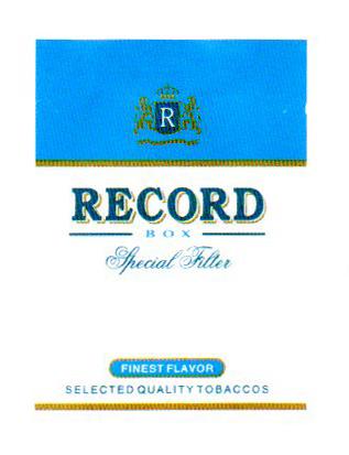 RECORD BOX SPECIAL FILTER FINEST FLAVOR SELECTED QUALITY TOBACCOS